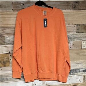 Only NY size Med Vibrant Orange 100% Cotton Soft Stretchy Crewneck Sweatshirt
